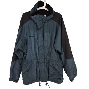 Vintage Columbia Jacket Mens Large Green Black Double Whammy Windbreaker 90s